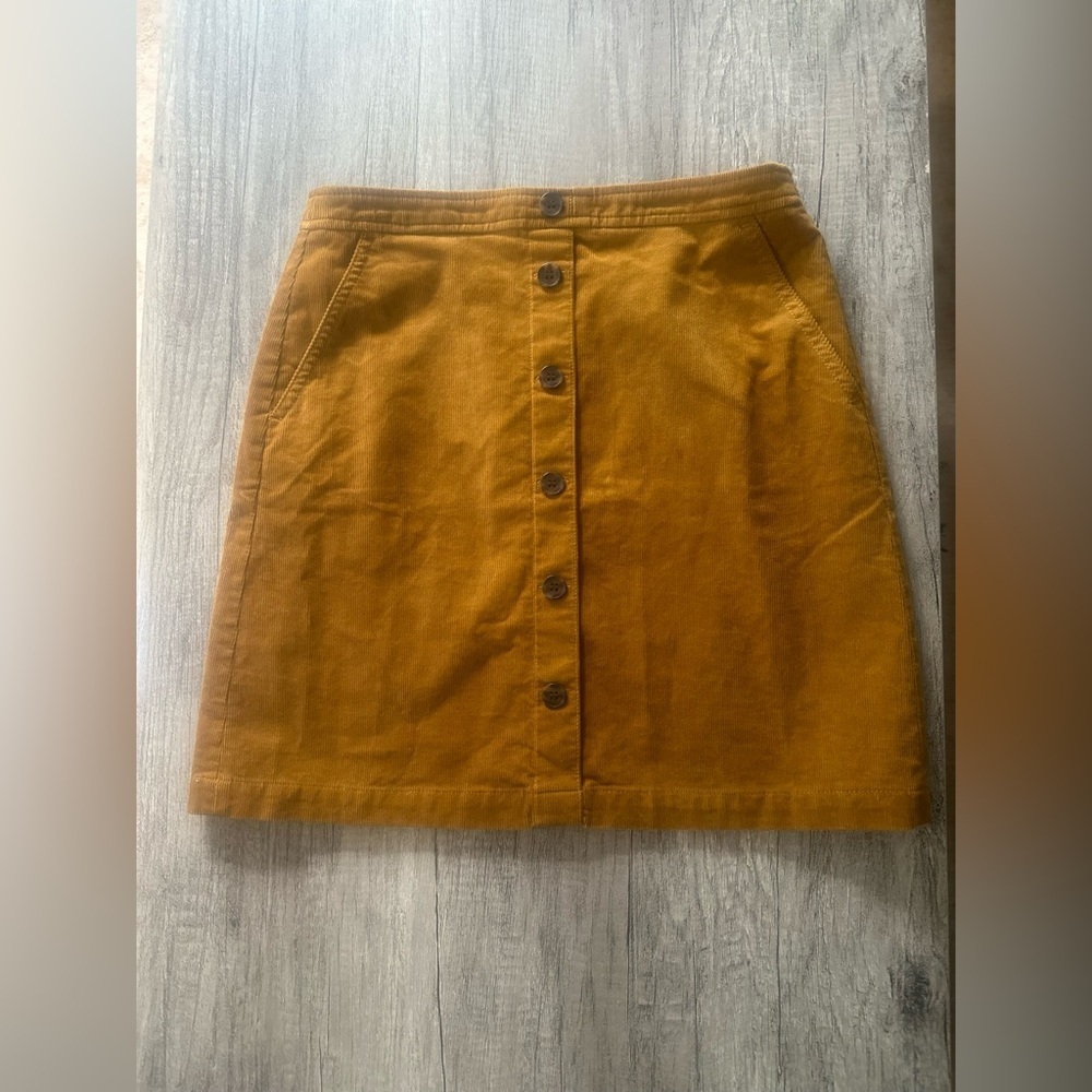 J. Crew Brown Button Corduroy Mini Skirt Size 4